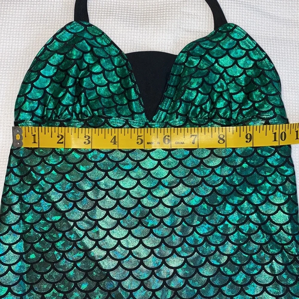 Kids Swimming Tankini Holographic Green size M